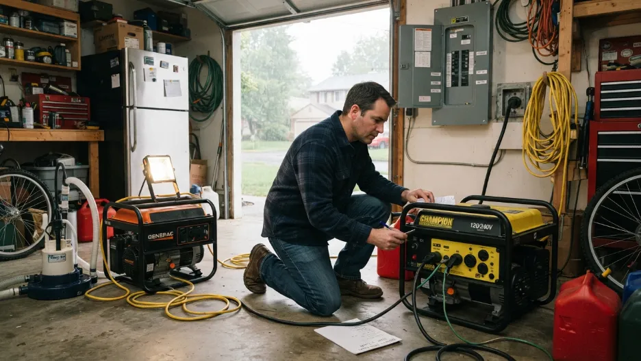 Homeowner comparing generator voltage options