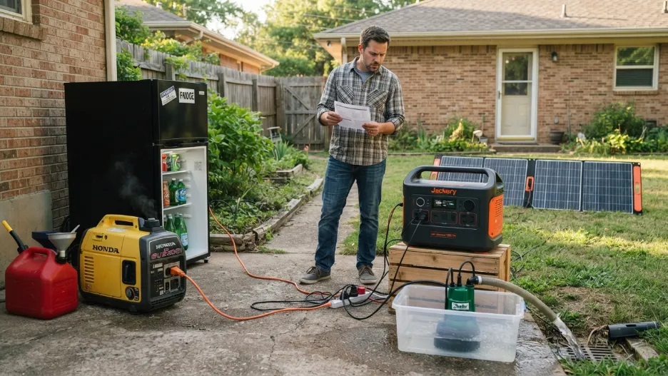 Comparing gas generator and solar power station