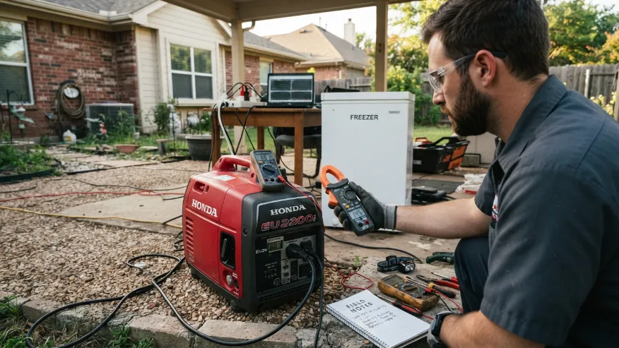 Portable generator overloaded with multiple connected appliances