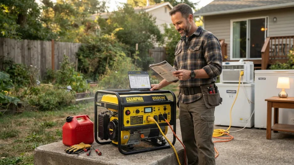 Homeowner choosing generator with extra watt margin