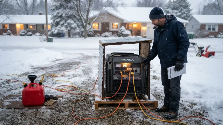 Portable generator running with safety capacity margin.