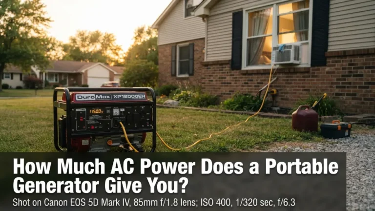 Portable generator providing AC power for a home air conditioner during outage