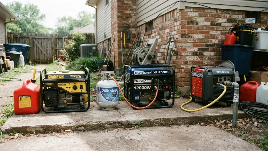 Gasoline propane and natural gas generator options