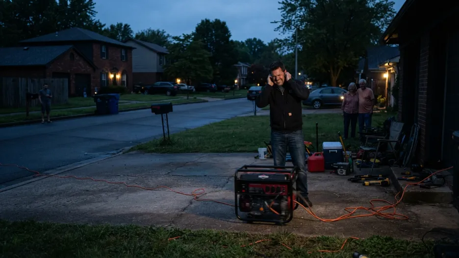 Loud portable generator disturbing suburban neighbors