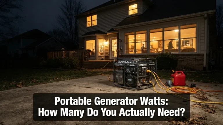Portable generator powering a home during outage