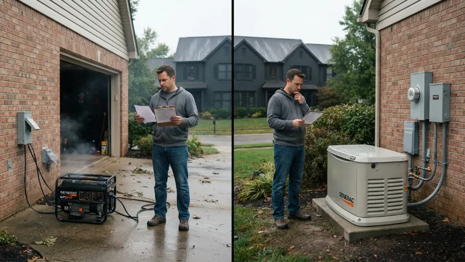 Comparing portable and standby generators for home backup
