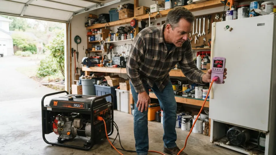 Homeowner checking generator surge watt requirements