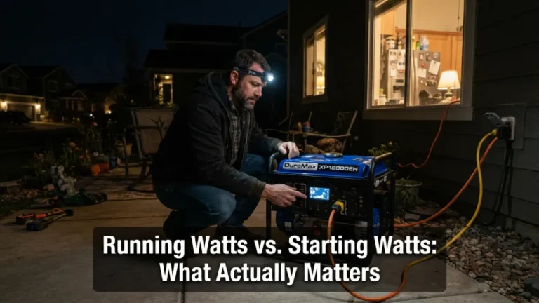 Portable generator powering home appliances during outag