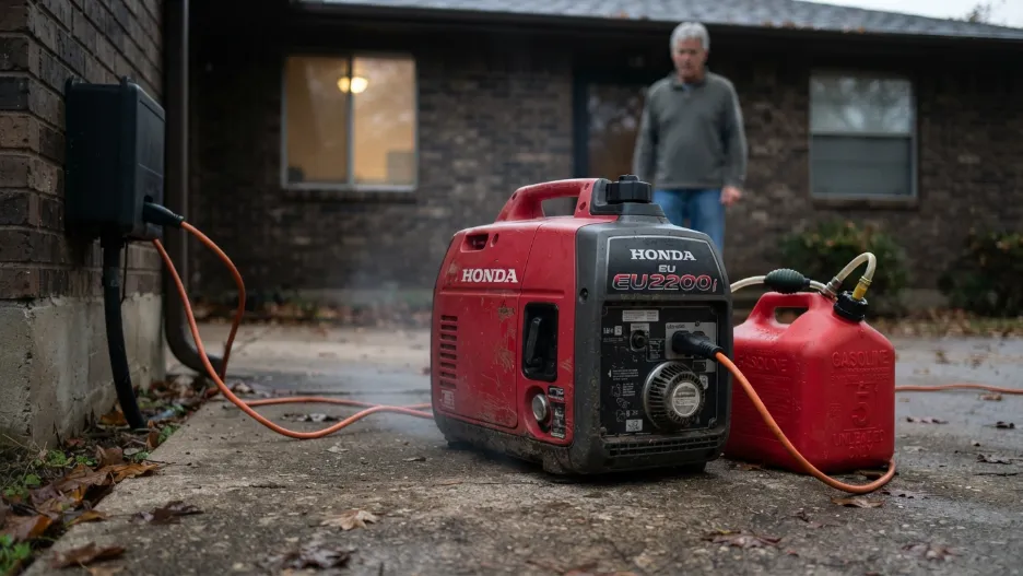 Portable generator converting fuel into electrical power