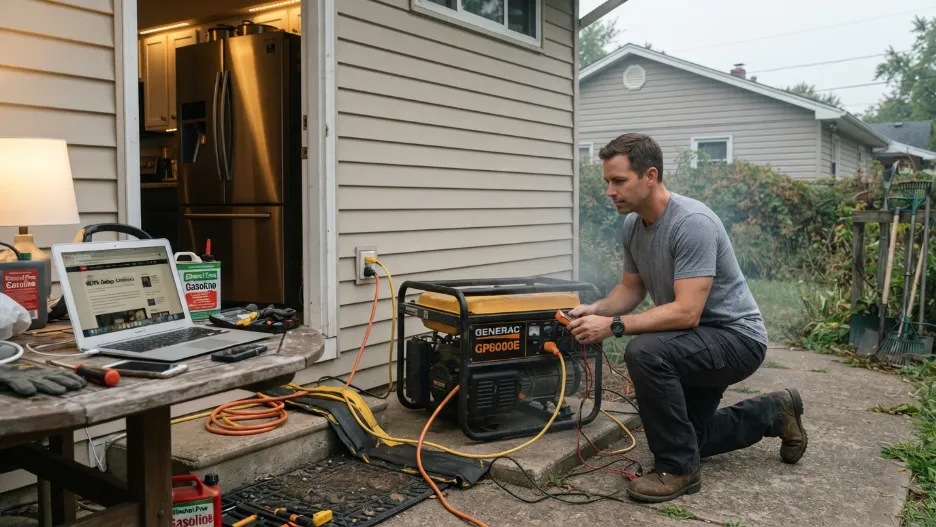 Home generator running steady household appliances