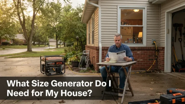 Home generator outside a house during outage preparation