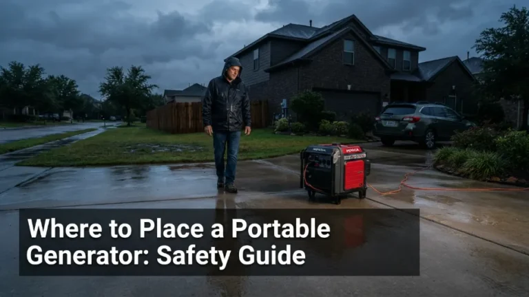 Portable generator safely placed away from house