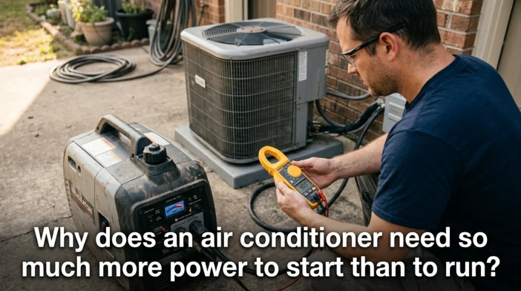 Why does an air conditioner need so much more power to start than to run