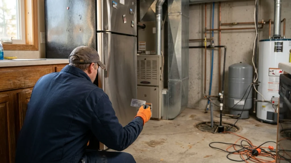 Homeowner checking appliance power needs when sizing a generator for a 2000 sq ft house