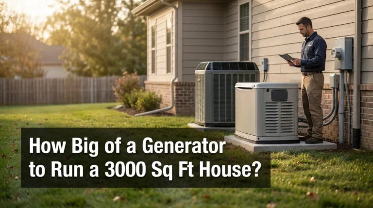 How big of a generator to run a 3000 sq ft house with standby generator sizing shown.