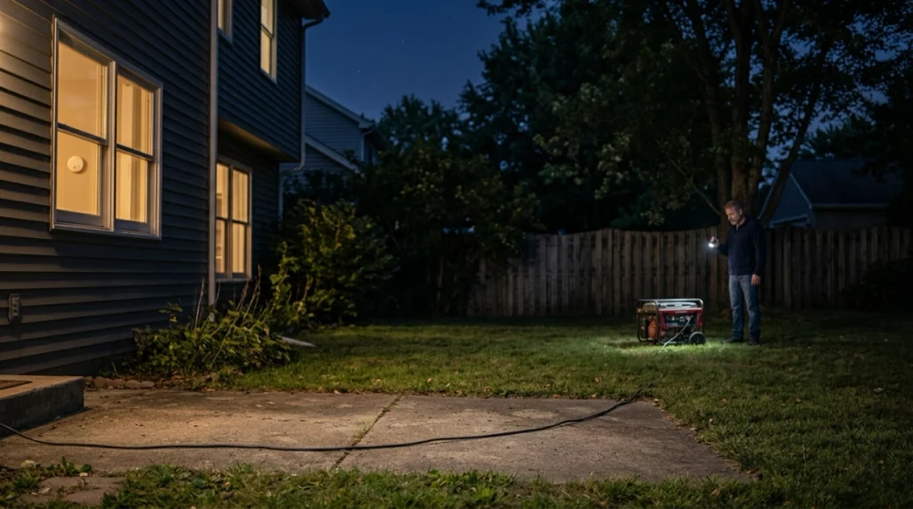 Can I run my generator for 12 hours overnight with safe outdoor placement and CO protection?