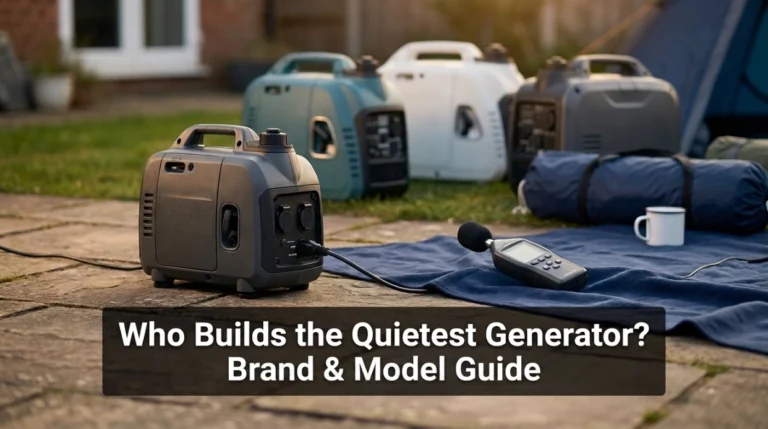 Quietest generator comparison featuring compact enclosed inverter generators in an outdoor setting